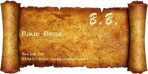 Baur Bese névjegykártya